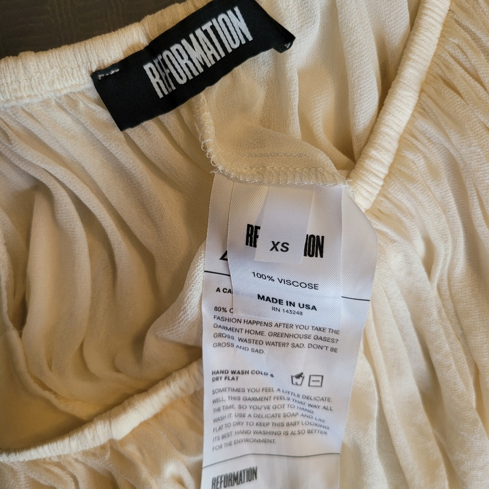 Reformation Flutter Crop Top - Cream, Sz XS - EUC - Picture 9 of 10